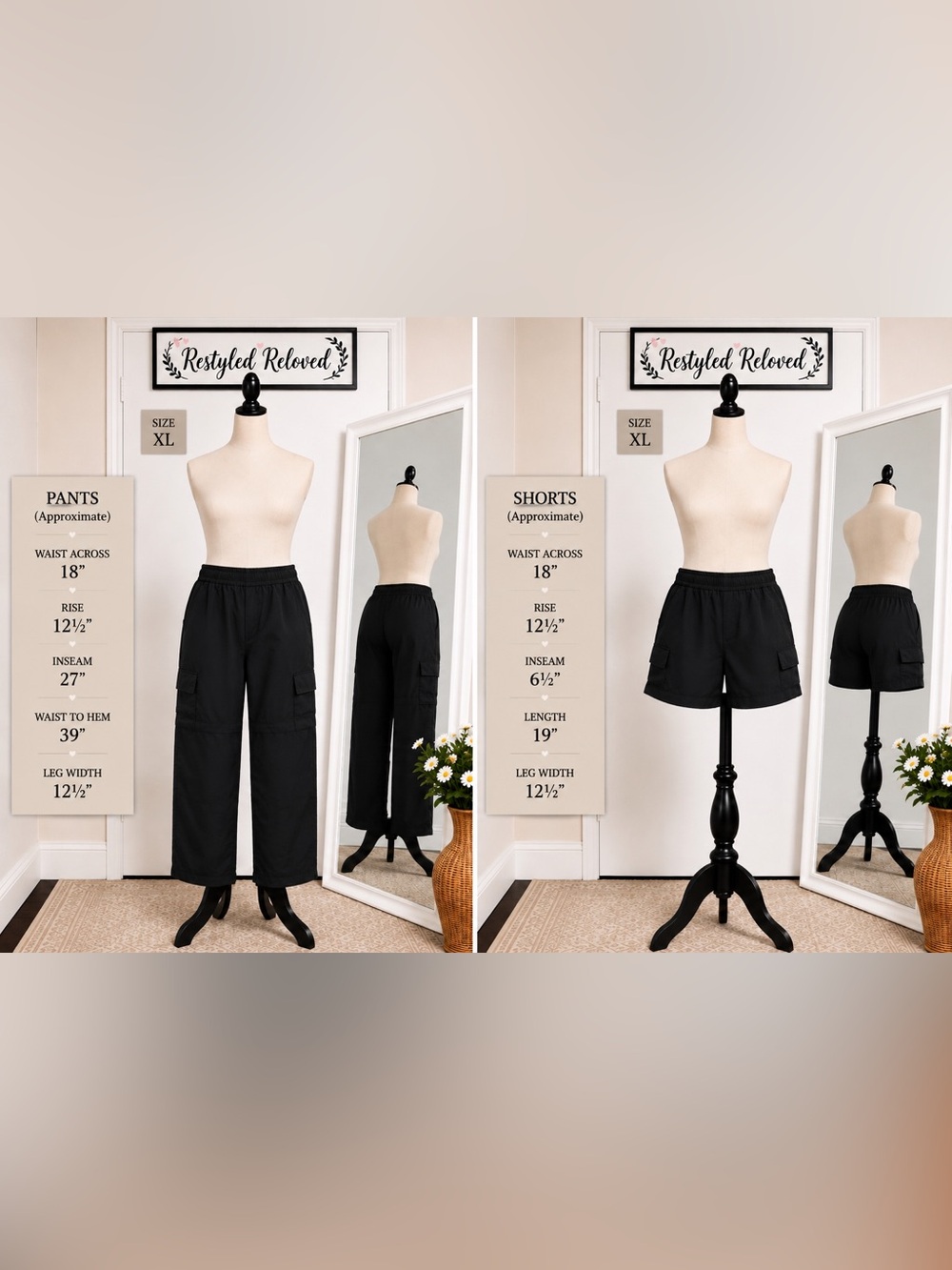 Halara Women’s Convertible Zip-Off Cargo Pants – Black – XL – NWT